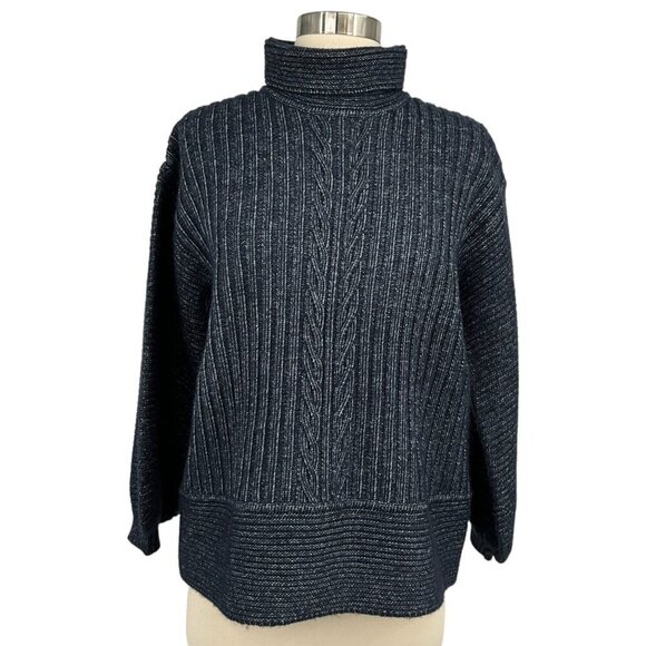 Toccin Sweaters - Toccin Turtleneck Sweater Navy Size S Pullover Long Sleeve Ribbed